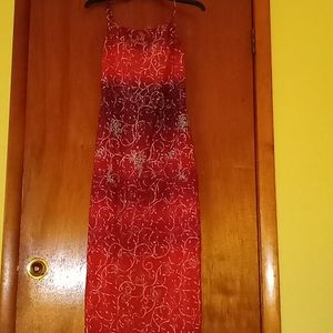 Red maxi dress